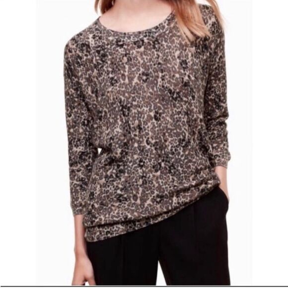 Aritzia Wilfred Balzac Leopard print light sweater size Medium - Picture 9 of 14